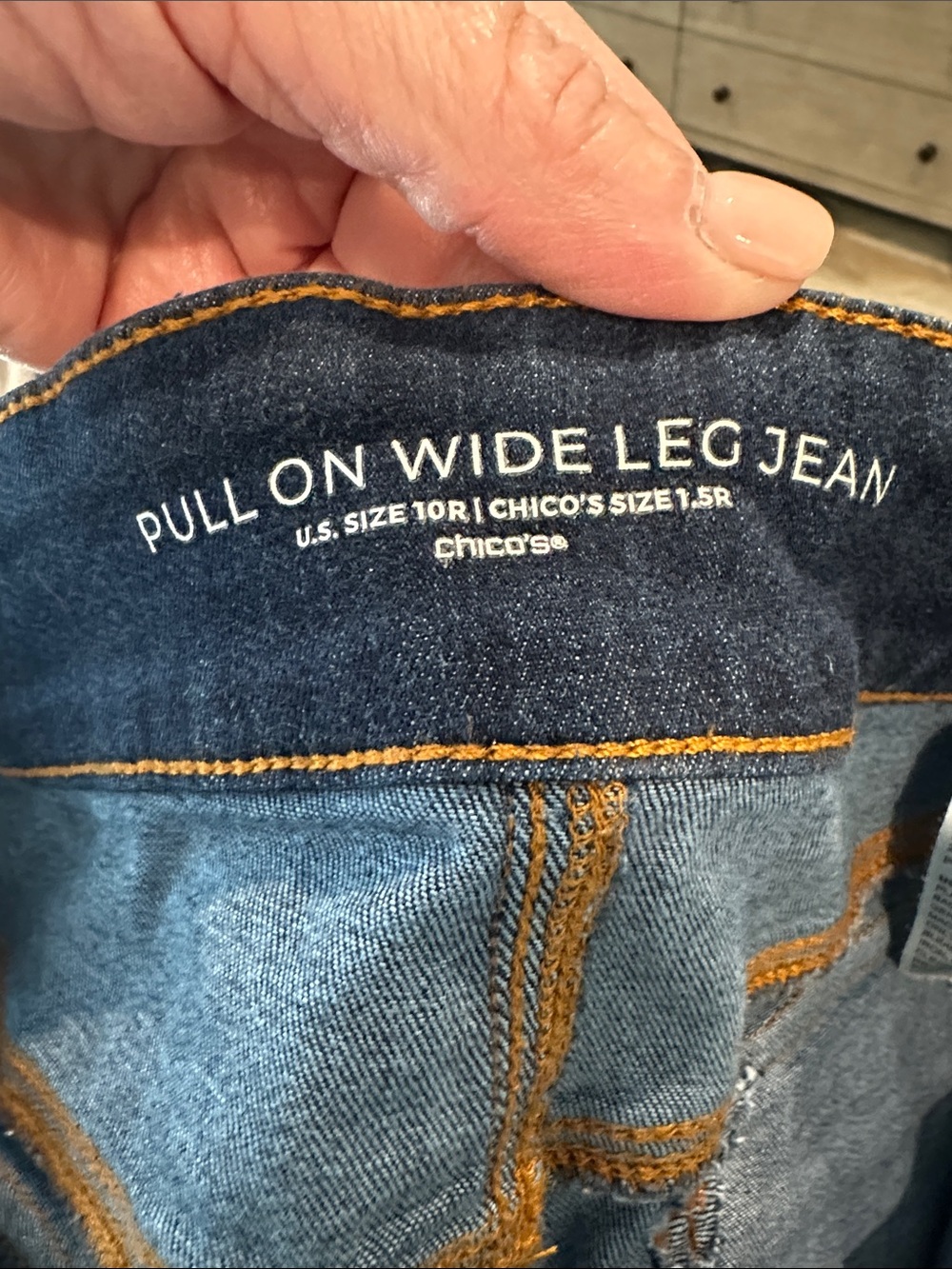 Chico's Pull-on Wide Leg Embellished Jeans - Picture 6 of 6